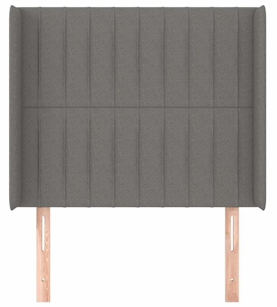 Čelo postele typu ušák tmavě šedé 93x16x118/128 cm textil 3119801