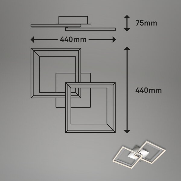 Brilo - LED Stmívatelný přisazený lustr FRAME 2xLED/11W/230V