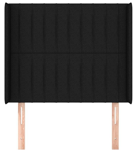 Čelo postele typu ušák černé 83x16x118/128 cm textil 3119794