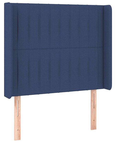 Čelo postele typu ušák modré 83x16x118/128 cm textil 3119798