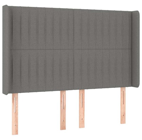 Čelo postele typu ušák tmavě šedé 147x16x118/128 cm textil 3119817