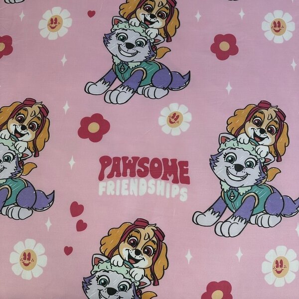 Dětské povlečení z mikrovlákna PAW PATROL Pawsome friendships růžové Rozměr povlečení: 70 x 90 cm | 140 x 200 cm