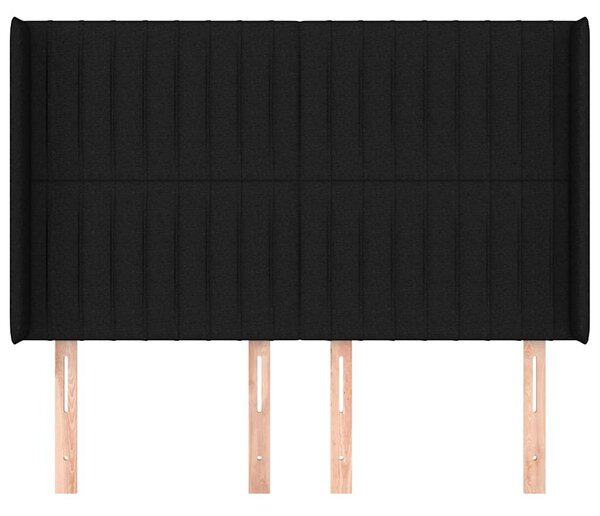 Čelo postele typu ušák černé 147x16x118/128 cm textil 3119818