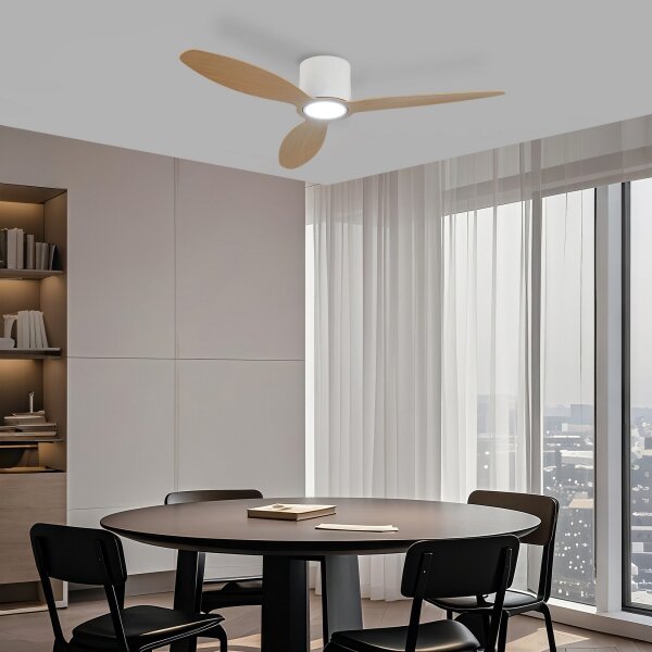 ZEVENTI - LED Stropní ventilátor VENTORA LED/24W/230V Wi-Fi Tuya bílá/dub + DO