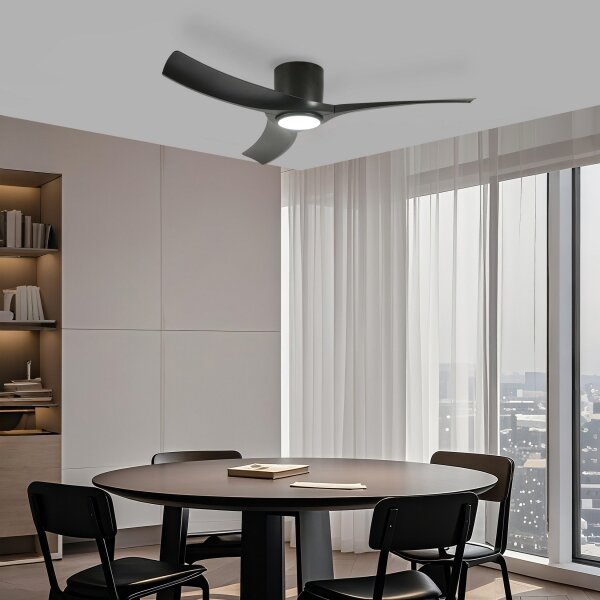 ZEVENTI - LED Stropní ventilátor ORBITO LED/24W/230V Wi-Fi Tuya černá + DO