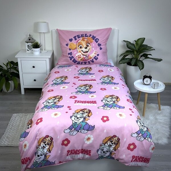 Dětské povlečení z mikrovlákna PAW PATROL Pawsome friendships růžové Rozměr povlečení: 70 x 90 cm | 140 x 200 cm