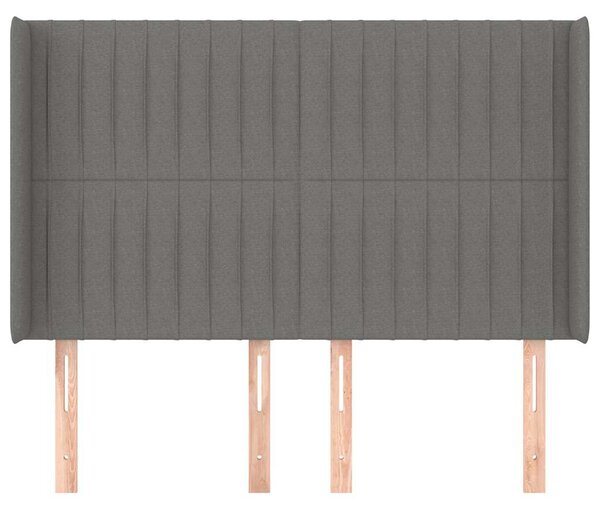 Čelo postele typu ušák tmavě šedé 147x16x118/128 cm textil 3119817