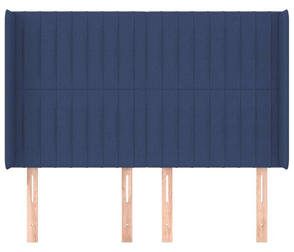 Čelo postele typu ušák modré 147x16x118/128 cm textil 3119822