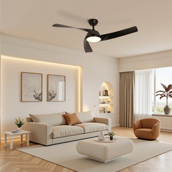 ZEVENTI - LED Stropní ventilátor AERYS LED/24W/230V Wi-Fi Tuya černá + DO