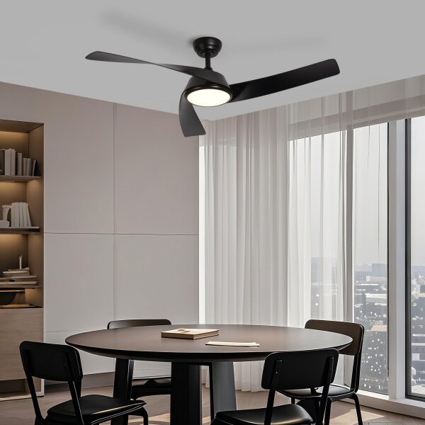 ZEVENTI - LED Stropní ventilátor AERYS LED/24W/230V Wi-Fi Tuya černá + DO