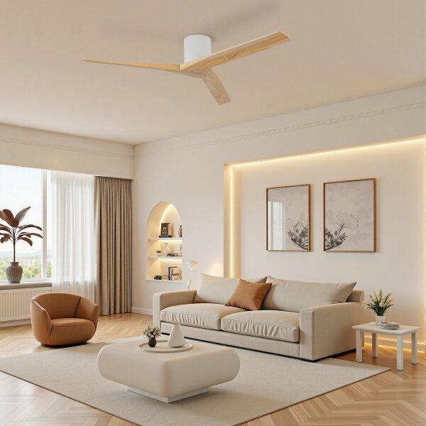 ZEVENTI - Stropní ventilátor VELLON Wi-Fi Tuya bílá/pavlovnie + DO