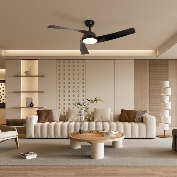 ZEVENTI - LED Stropní ventilátor AERYS LED/24W/230V Wi-Fi Tuya černá + DO