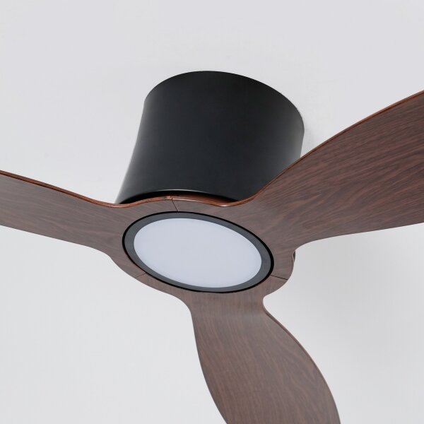 ZEVENTI - LED Stropní ventilátor VENTORA LED/24W/230V Wi-Fi Tuya černá/ořech +DO