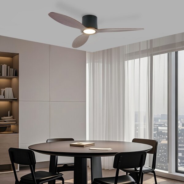 ZEVENTI - LED Stropní ventilátor VENTORA LED/24W/230V Wi-Fi Tuya černá/ořech +DO