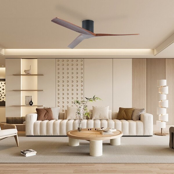 ZEVENTI - Stropní ventilátor VELLON Wi-Fi Tuya černá/ořech + DO