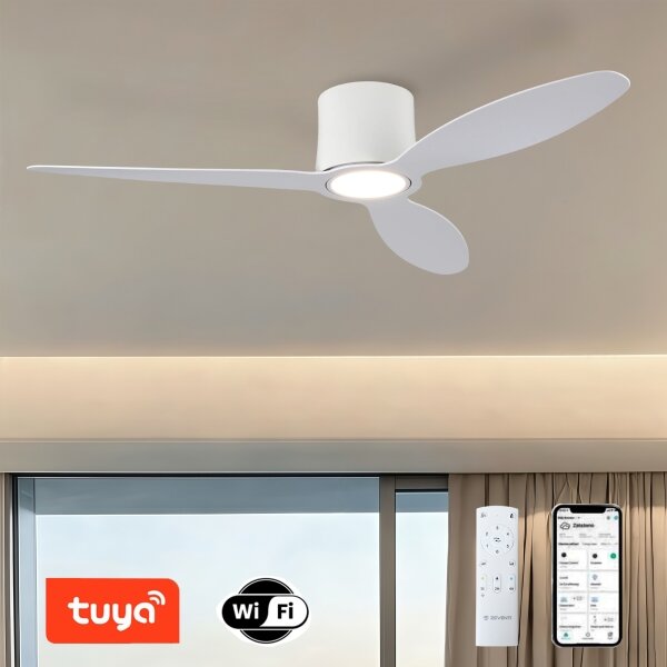 ZEVENTI - LED Stropní ventilátor VENTORA LED/24W/230V Wi-Fi Tuya bílá + DO