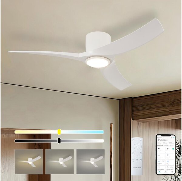 ZEVENTI - LED Stropní ventilátor ORBITO LED/24W/230V Wi-Fi Tuya bílá + DO