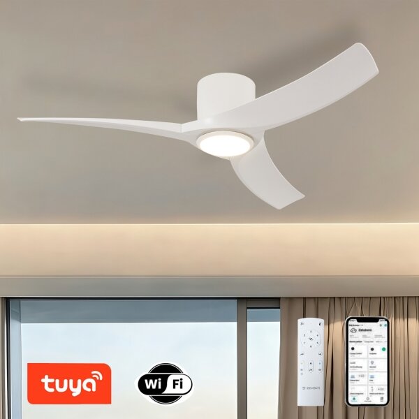 ZEVENTI - LED Stropní ventilátor ORBITO LED/24W/230V Wi-Fi Tuya bílá + DO