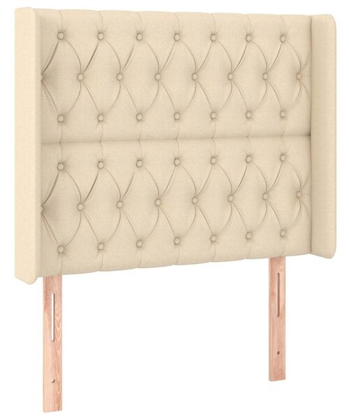 Čelo postele typu ušák krémové 93x16x118/128 cm textil 3119903