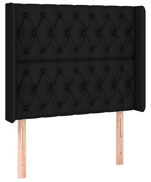 Čelo postele typu ušák černé 103x16x118/128 cm textil 3119908