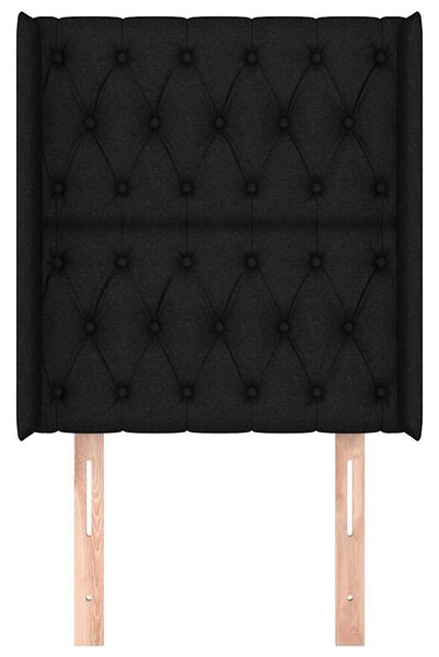 Čelo postele typu ušák černé 83x16x118/128 cm textil 3119892