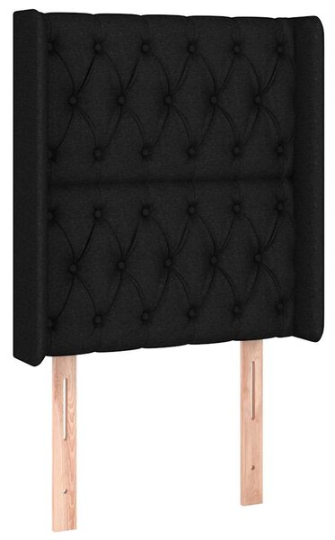 Čelo postele typu ušák černé 83x16x118/128 cm textil 3119892