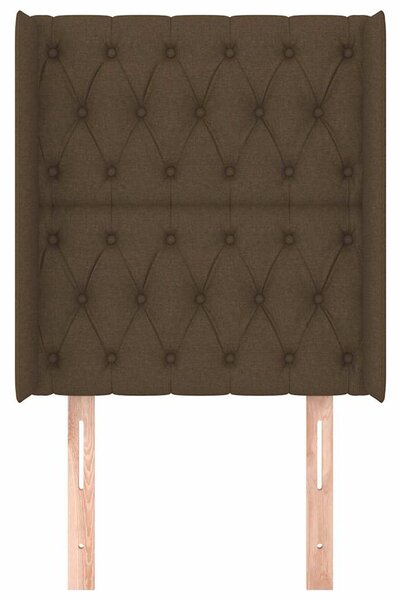 Čelo postele typu ušák tmavě hnědé 83x16x118/128 cm textil 3119893
