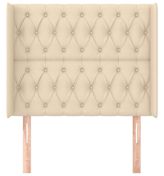 Čelo postele typu ušák krémové 93x16x118/128 cm textil 3119903