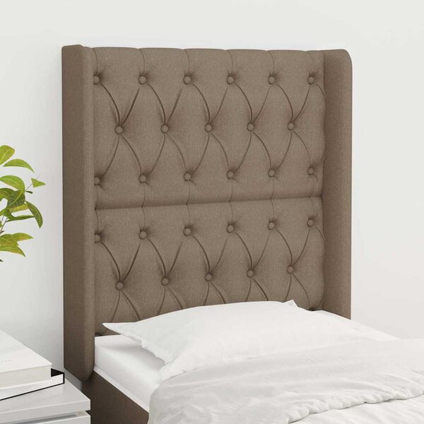 Čelo postele typu ušák taupe 83x16x118/128 cm textil 3119894