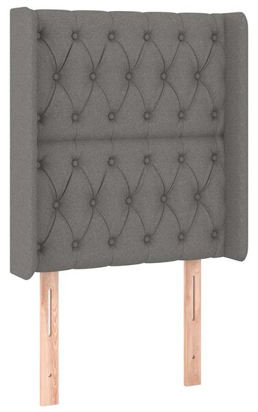 Čelo postele typu ušák tmavě šedé 83x16x118/128 cm textil 3119891