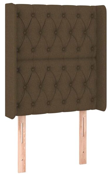 Čelo postele typu ušák tmavě hnědé 83x16x118/128 cm textil 3119893
