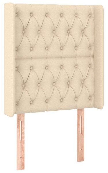 Čelo postele typu ušák krémové 83x16x118/128 cm textil 3119895