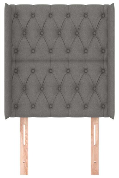 Čelo postele typu ušák tmavě šedé 83x16x118/128 cm textil 3119891