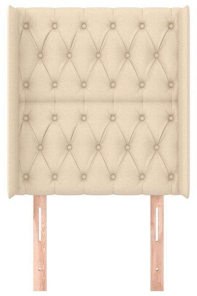 Čelo postele typu ušák krémové 83x16x118/128 cm textil 3119895