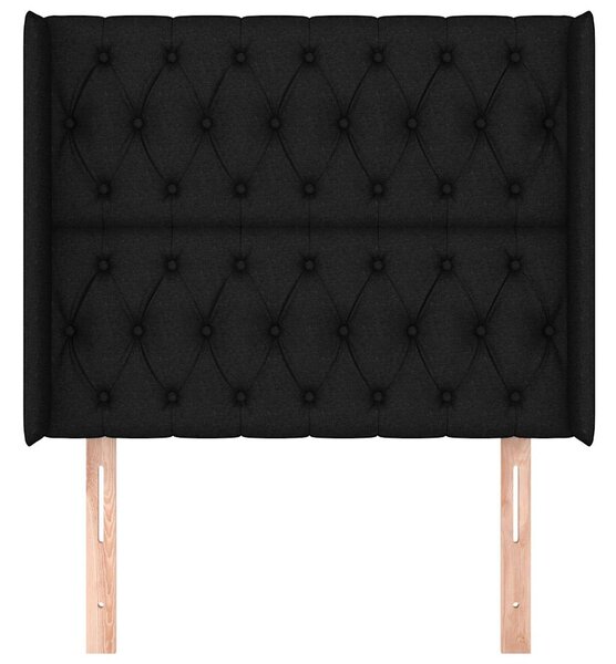 Čelo postele typu ušák černé 103x16x118/128 cm textil 3119908