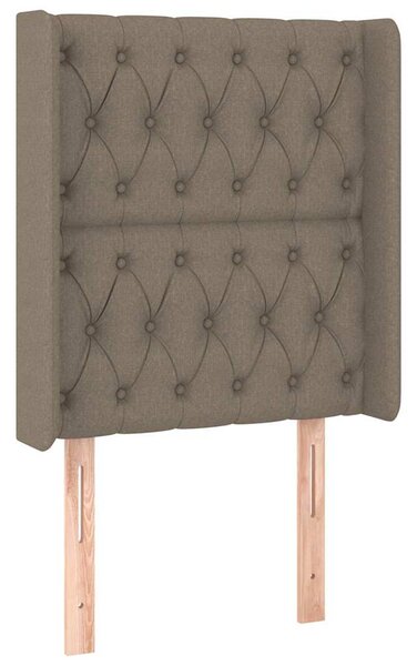 Čelo postele typu ušák taupe 83x16x118/128 cm textil 3119894