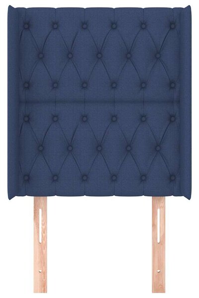 Čelo postele typu ušák modré 83x16x118/128 cm textil 3119896