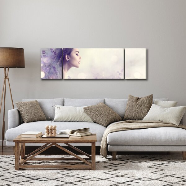 Obraz ženy s levandulemi (170x50 cm)