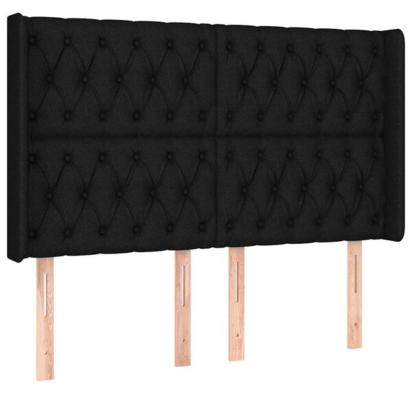 Čelo postele typu ušák černé 163x16x118/128 cm textil 3119924