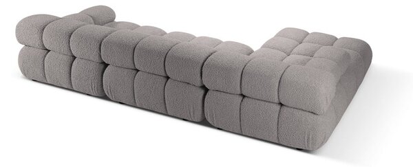 Světle šedá modulární rohová pohovka z textilie bouclé (levý roh) Bellis – Micadoni Home