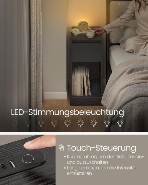 Set dvou nočních stolků s LED osvětlením LET710B01 (2 ks)