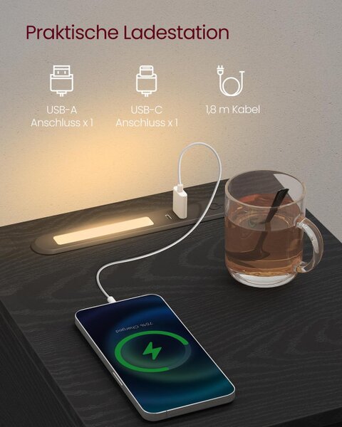 Set dvou nočních stolků s LED osvětlením LET710B01 (2 ks)