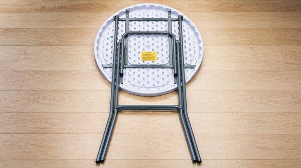 Skládací bistro stolek Ø 80 cm / výška 110 cm – bílý