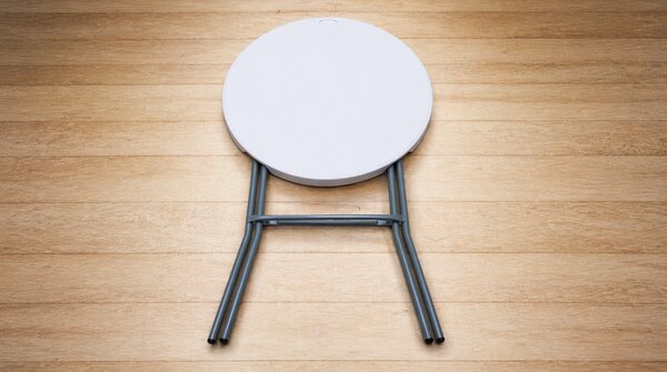 Skládací bistro stolek Ø 80 cm / výška 110 cm – bílý