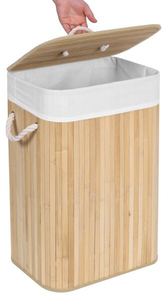 Koš na prádlo 1 přihrádkový, bambusový