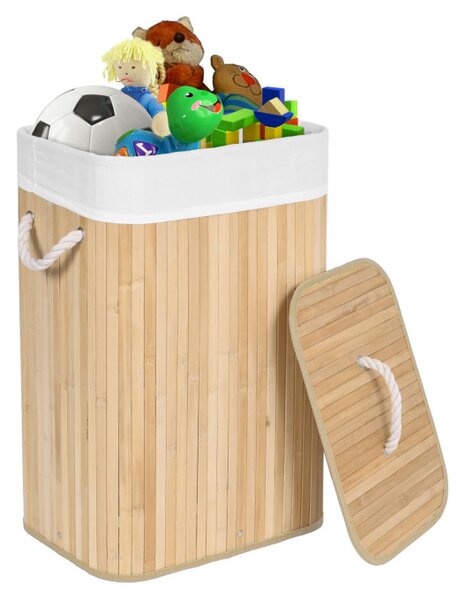 Koš na prádlo 1 přihrádkový, bambusový