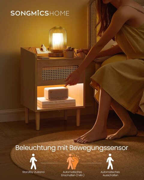 Set dvou nočních stolků s LED osvětlením LET817Y02 (2ks)