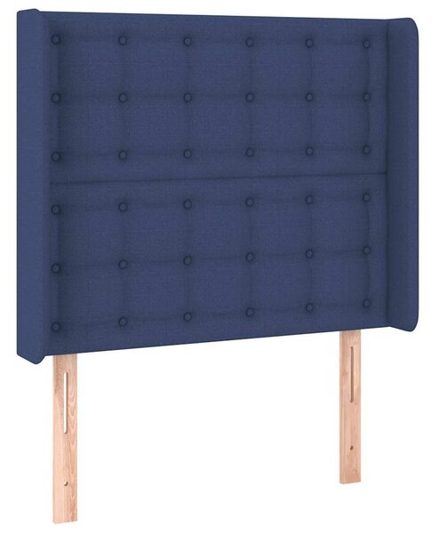 Čelo postele typu ušák modré 93x16x118/128 cm textil 3120002