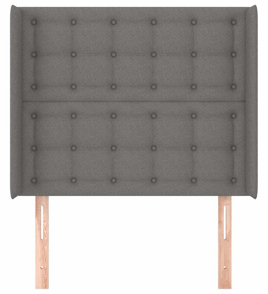 Čelo postele typu ušák tmavě šedé 83x16x118/128 cm textil 3119989