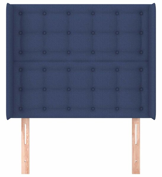 Čelo postele typu ušák modré 93x16x118/128 cm textil 3120002